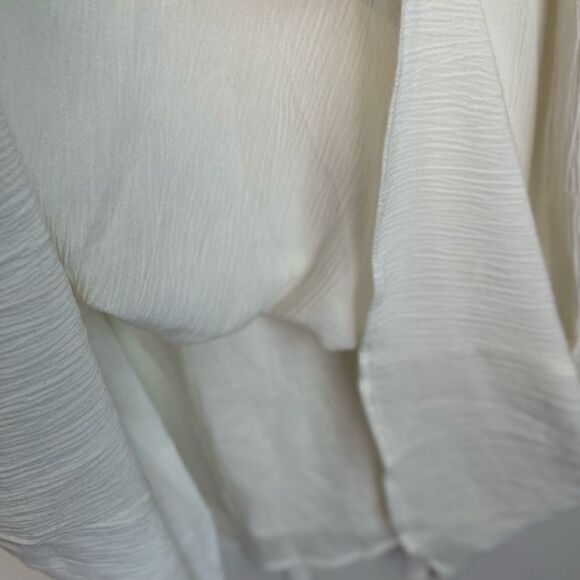 SOFT SURROUNDINGS White Destin Gauze Cold Shoulder Pockets MIDI Dress.Size XS - Picture 11 of 14